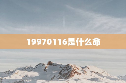 19970116是什么命