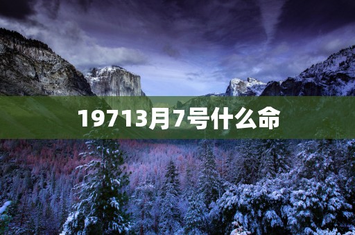 19713月7号什么命
