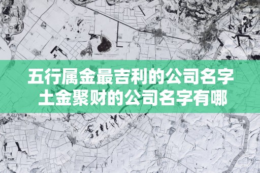 五行属金最吉利的公司名字 土金聚财的公司名字有哪些