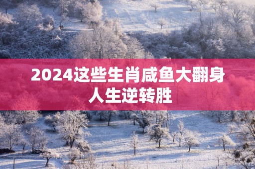 2025这些生肖咸鱼大翻身 人生逆转胜