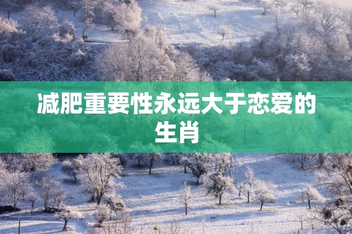 减肥重要性永远大于恋爱的生肖