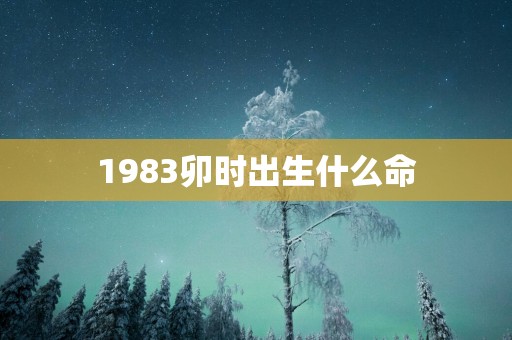 1983卯时出生什么命