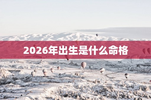 2026年出生是什么命格