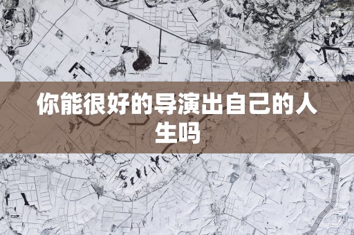你能很好的导演出自己的人生吗