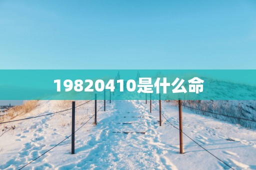 19820410是什么命