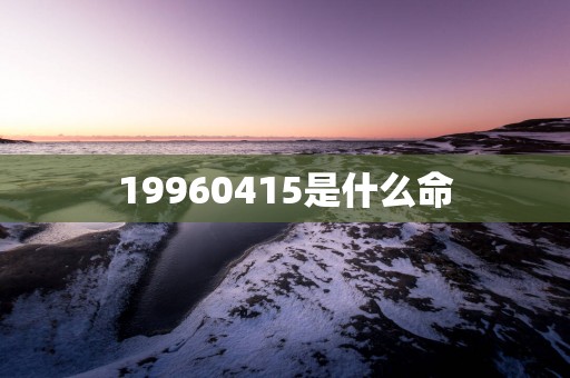19960415是什么命