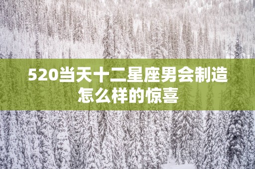 520当天十二星座男会制造怎么样的惊喜