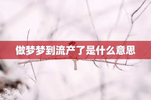 做梦梦到流产了是什么意思