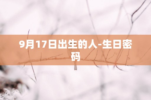 9月17日出生的人-生日密码