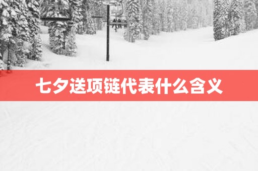 七夕送项链代表什么含义