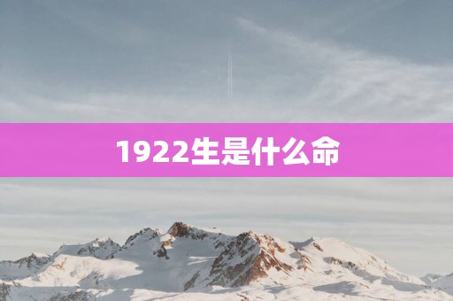 1922生是什么命