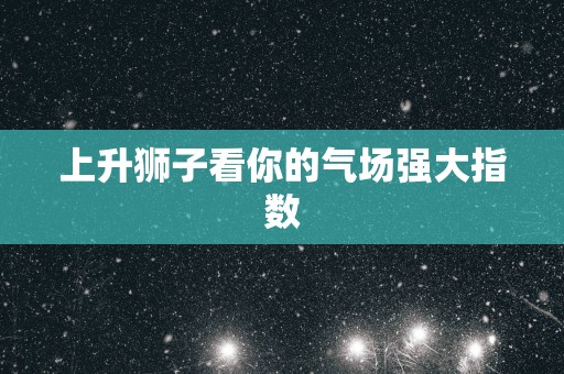 上升狮子看你的气场强大指数