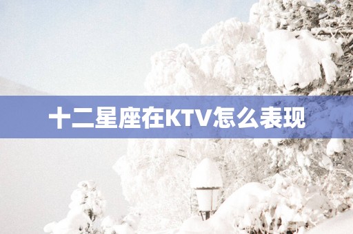 十二星座在KTV怎么表现