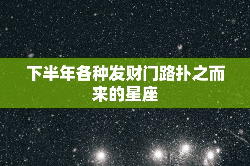下半年各种发财门路扑之而来的星座