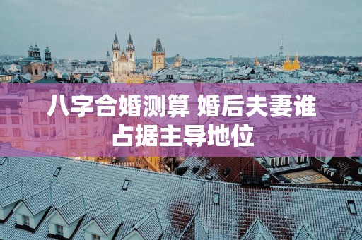 八字合婚测算 婚后夫妻谁占据主导地位