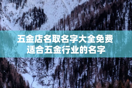 五金店名取名字大全免费 适合五金行业的名字
