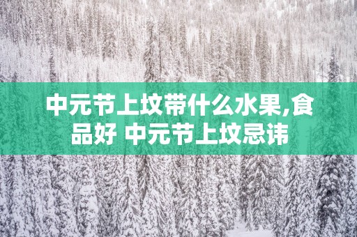 中元节上坟带什么水果,食品好 中元节上坟忌讳