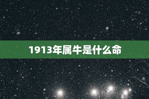 1913年属牛是什么命