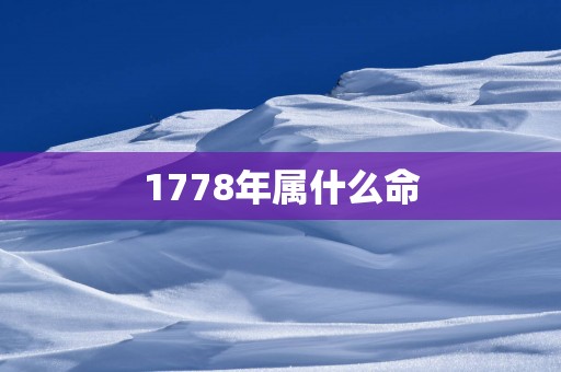 1778年属什么命
