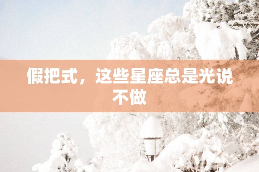 假把式，这些星座总是光说不做