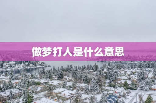 做梦打人是什么意思