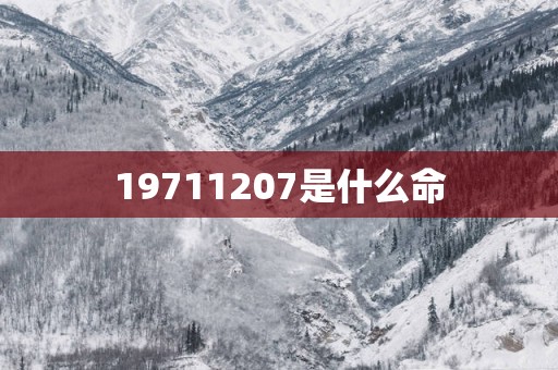 19711207是什么命