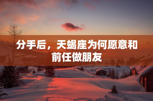 分手后，天蝎座为何愿意和前任做朋友