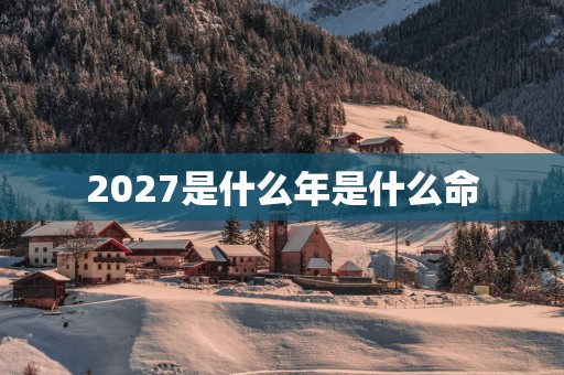2027是什么年是什么命