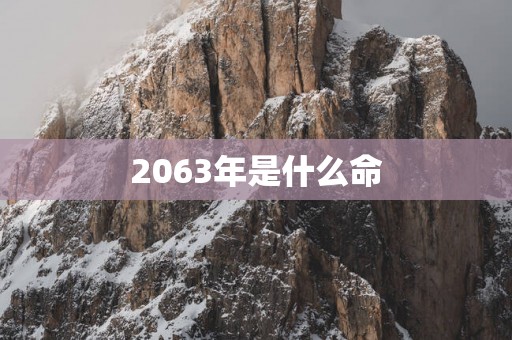 2063年是什么命
