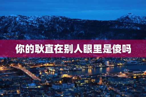 你的耿直在别人眼里是傻吗