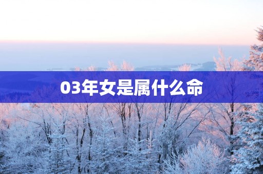 03年女是属什么命