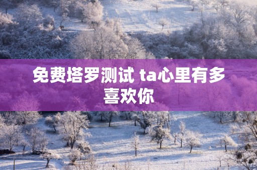 免费塔罗测试 ta心里有多喜欢你