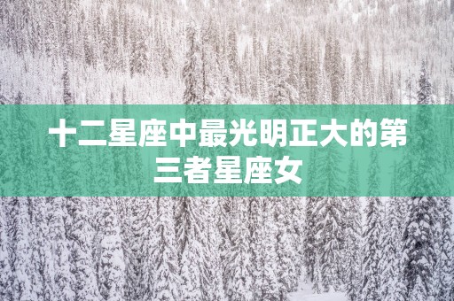 十二星座中最光明正大的第三者星座女