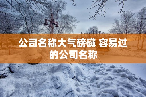 公司名称大气磅礴 容易过的公司名称