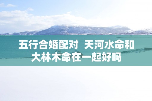 五行合婚配对  天河水命和大林木命在一起好吗