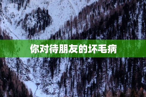 你对待朋友的坏毛病
