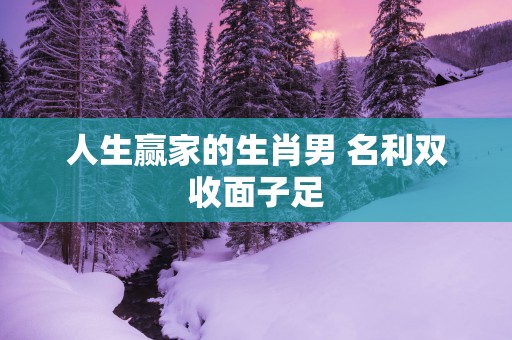 人生赢家的生肖男 名利双收面子足