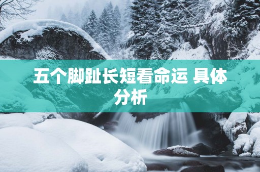五个脚趾长短看命运 具体分析