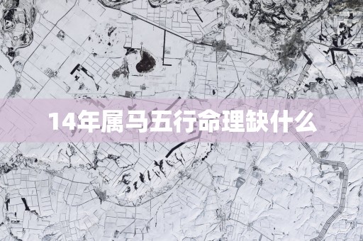 14年属马五行命理缺什么