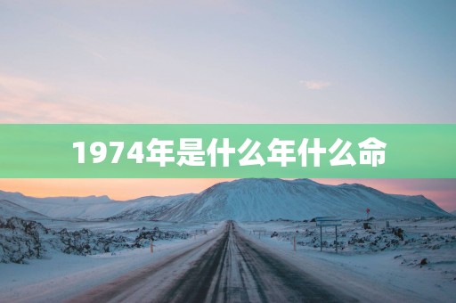 1974年是什么年什么命