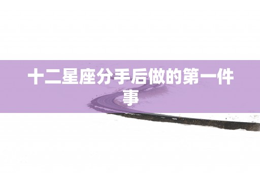 十二星座分手后做的第一件事