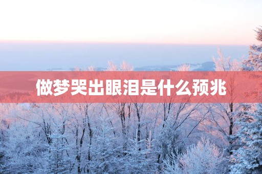 做梦哭出眼泪是什么预兆