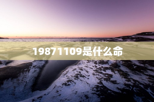 19871109是什么命