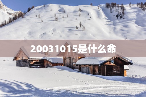 20031015是什么命