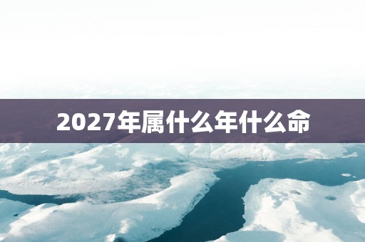 2027年属什么年什么命