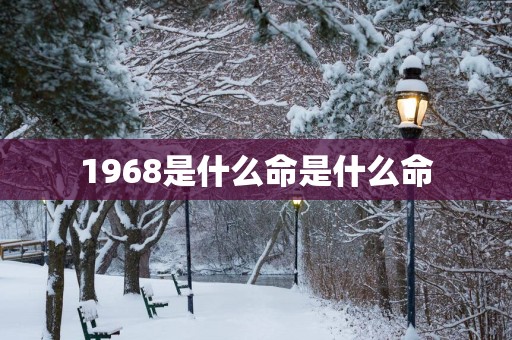 1968是什么命是什么命