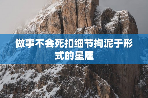 做事不会死扣细节拘泥于形式的星座