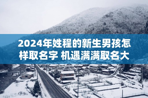 2025年姓程的新生男孩怎样取名字 机遇满满取名大全
