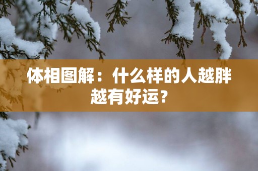 体相图解：什么样的人越胖越有好运？