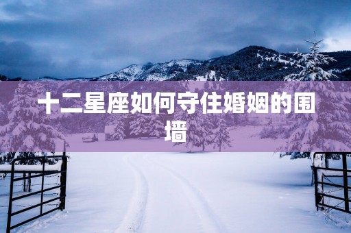 十二星座如何守住婚姻的围墙